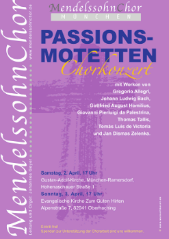 Konzertplakat "Passionsmotteten" gestaltet von www.wunschkunst.de